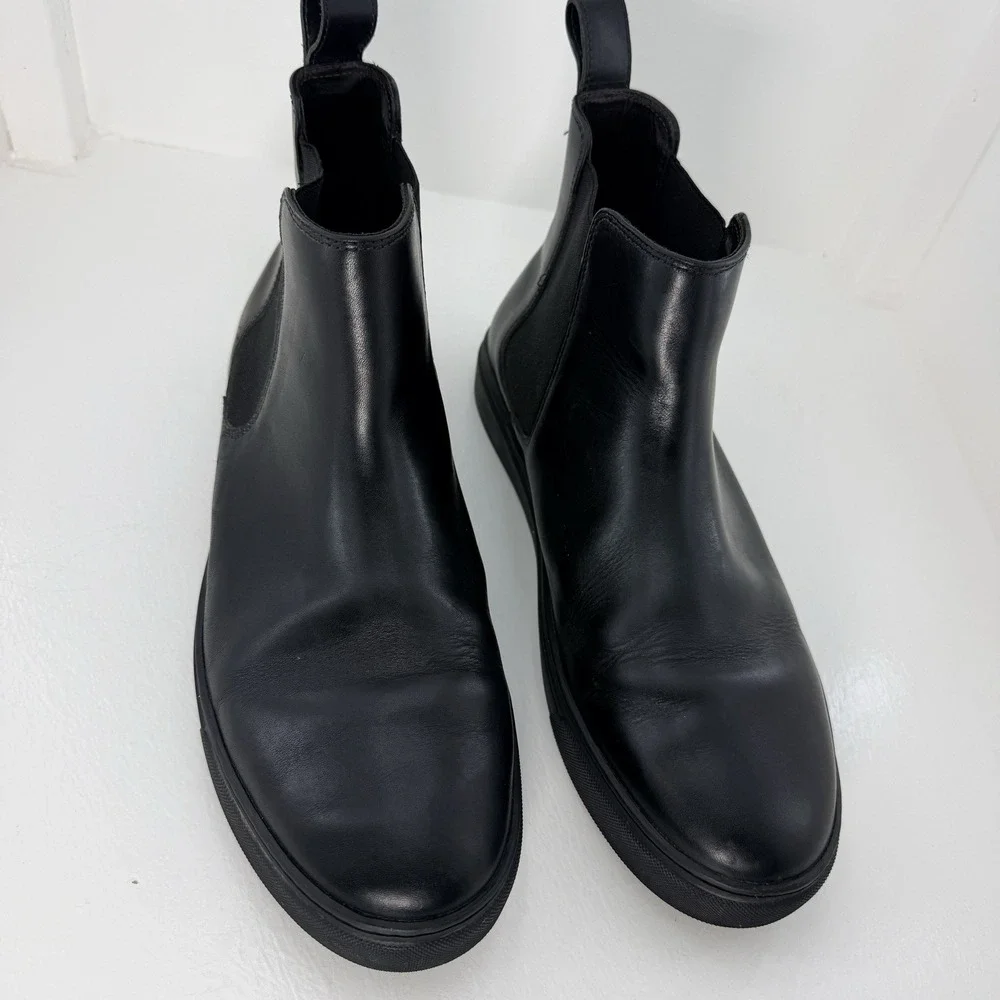HELM x Death & Co Morris Black Chelsea Boots Mens 13 Leather Sneaker Sole Rare